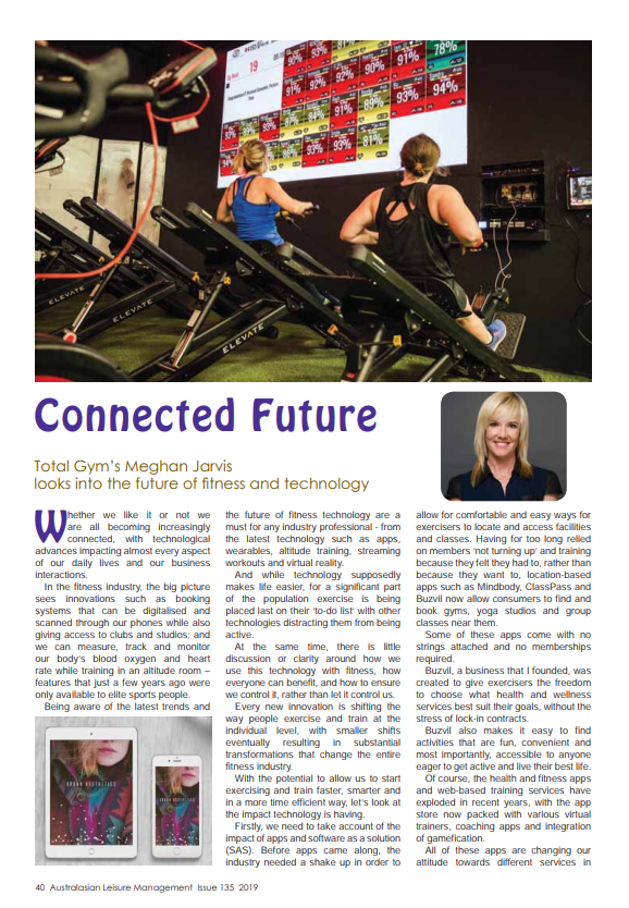 Total Gym’s Meghan Jarvis looks into the future of fi tness and technology
